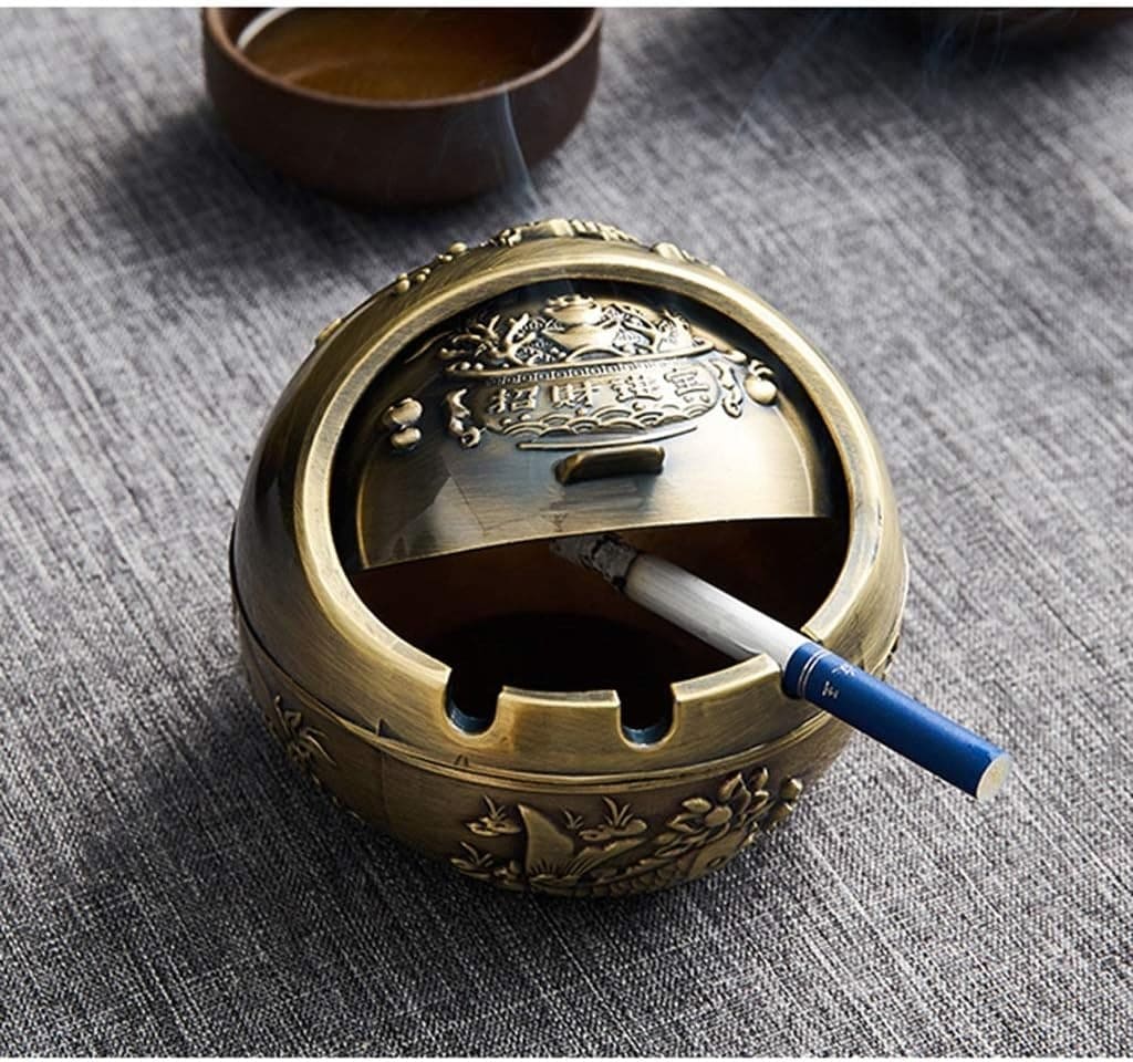 Antique Flip Ashtray, Vintage Windproof Ashtray with Flip Lid, Elephant Spherical Ashtray For Smoking, Metal Instant Smokeless Ashtray, Retro Round Ash Holder, Anti-fall Portable Cigarettes Ashtray, Anti Fall Tobacco Ash Tray Antique Flip Ashtray, Vintage Windproof Ashtray with Flip Lid, Elephant Spherical Ashtray For Smoking, Metal Instant Smokeless Ashtray, Retro Round Ash Holder, Anti-fall Portable Cigarettes Ashtray, Anti Fall Tobacco Ash Tray